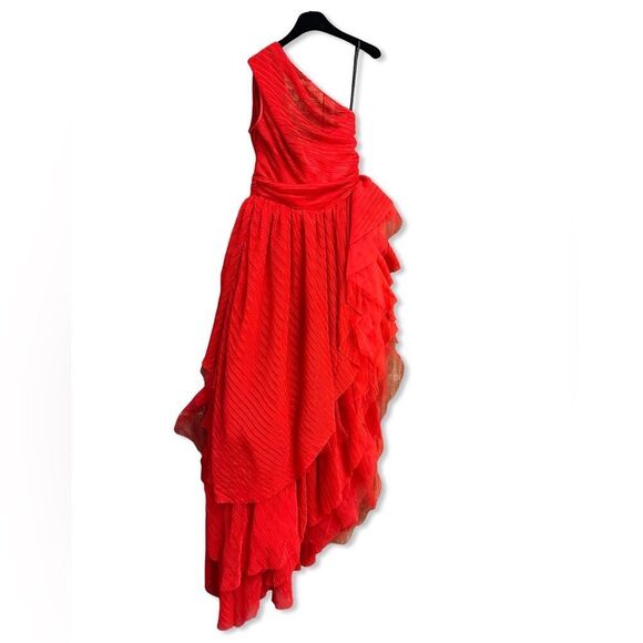 MAJORELLE Soriya Gown Royal Red Vibrant One-Shoulder Dress Revolve NWT M - Picture 7 of 13